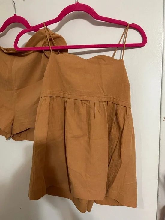 Heyson Rust Brown camisole top and matching shorts set, size L. 100% cotton - Picture 2 of 7